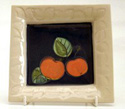 ASQ01 Apples Small square plate Bandon Pottery